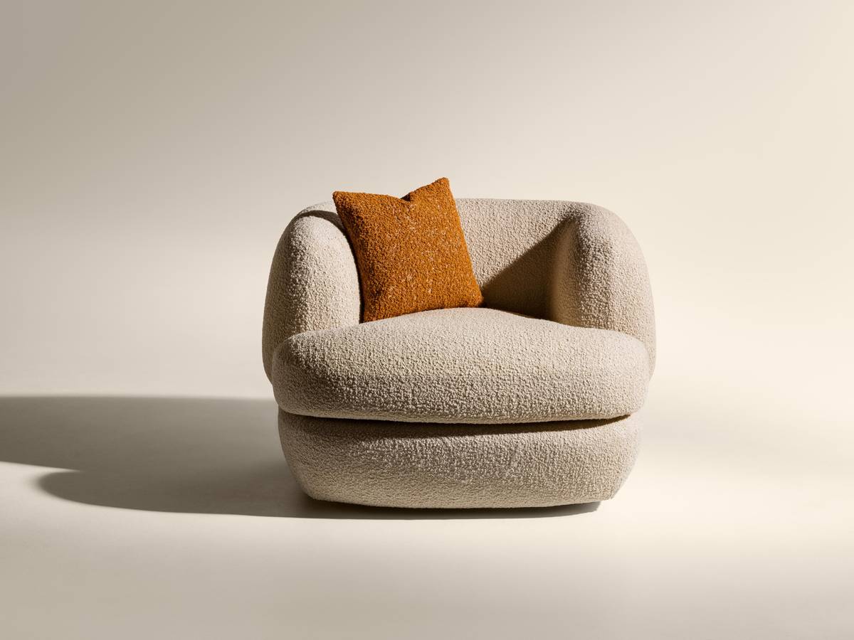 fauteuil confortable en tissu beige | Fauteuil Biza | LAGO