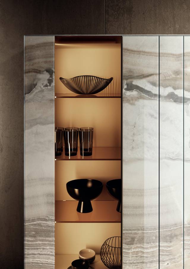détail des étagères d'un buffet sur mesure | Buffet N.O.W. | LAGO détail des étagères d'un buffet sur mesure | Buffet N.O.W. | LAGO