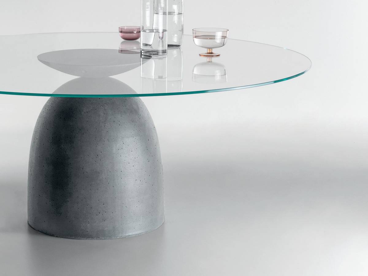 clear glass sculptural table | Janeiro Table | LAGO
