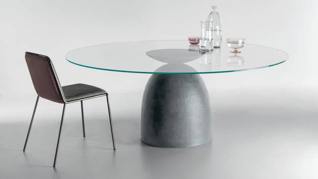 clear glass sculptural table | Janeiro Table | LAGO
