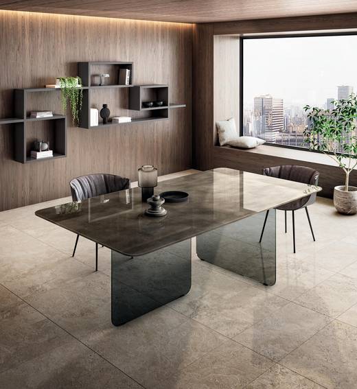 modern design shaped glass table | Air Soft Table | LAGO