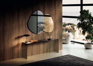 console moderne en verre avec miroir | Console Fine | LAGO