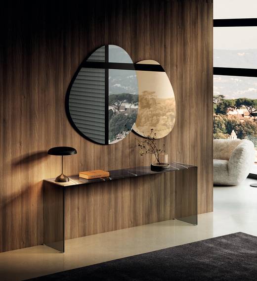 consolle moderna in vetro con specchio | Consolle Fine | LAGO consolle moderna in vetro con specchio | Consolle Fine | LAGO