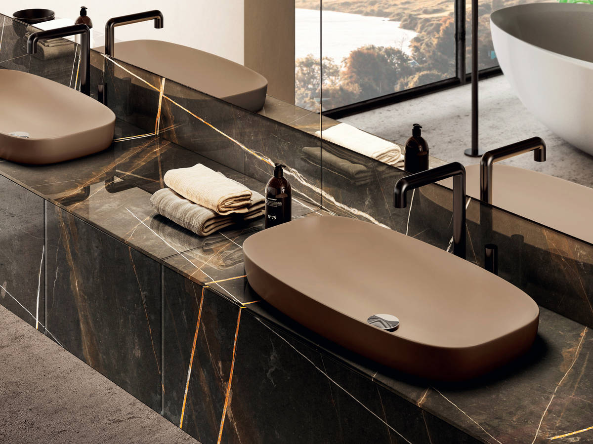 ceramic washbasin with marble drawer unit | Kera Basin | LAGO