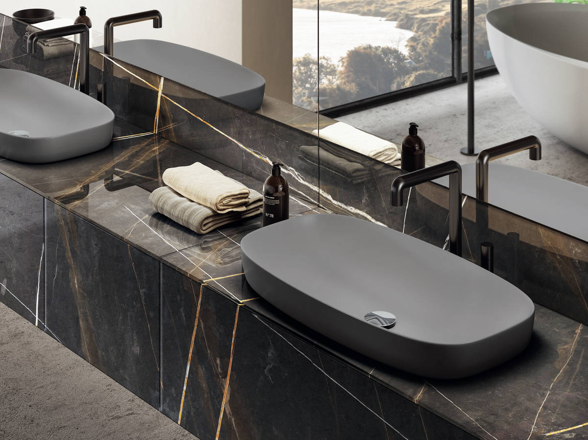 lavabo in ceramica con cassettiera marmo| Lavabo Kera | LAGO lavabo in ceramica con cassettiera marmo| Lavabo Kera | LAGO