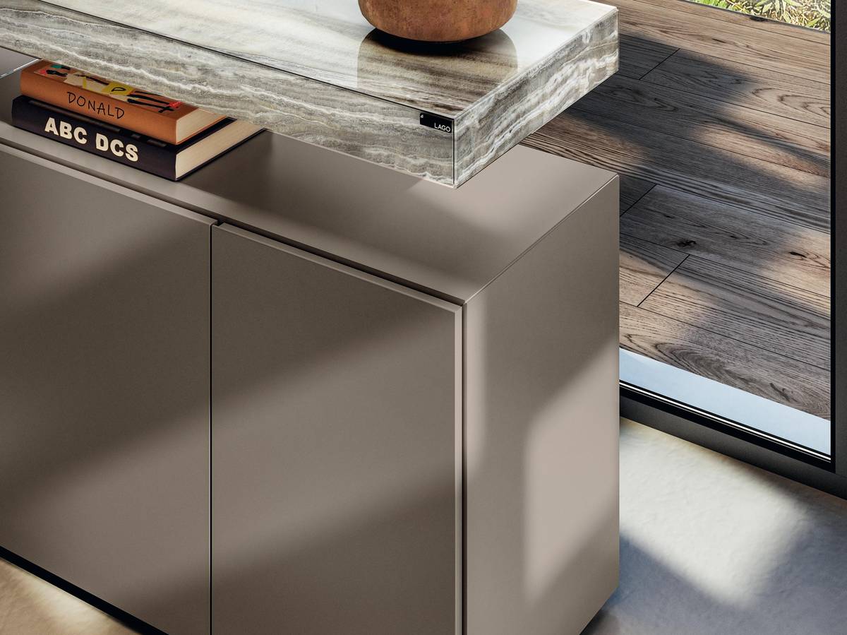aparador beige con estante colgante | Aparador Air | LAGO aparador beige con estante colgante | Aparador Air | LAGO