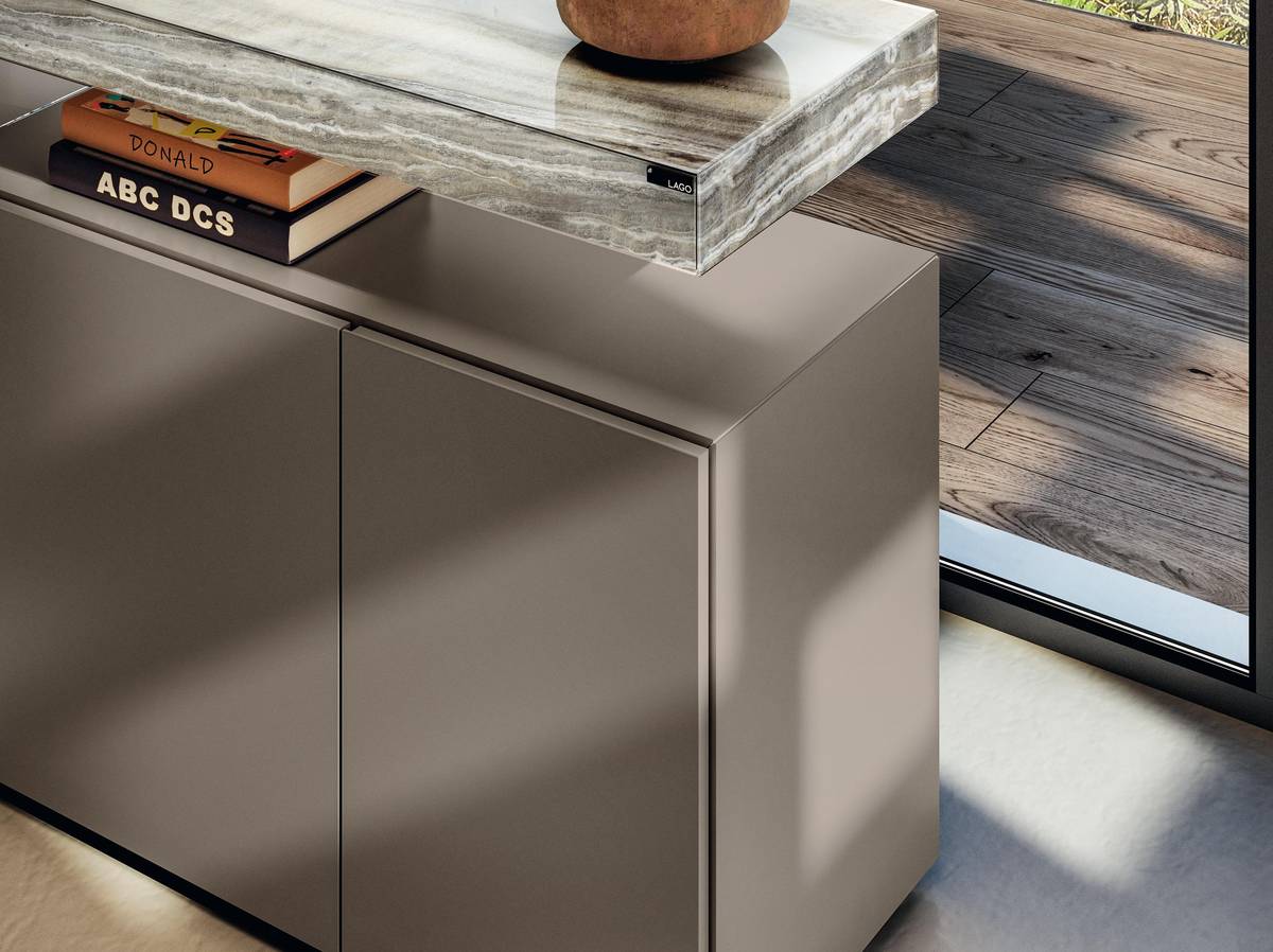 madia beige con mensola sospesa | Madia Air | LAGO madia beige con mensola sospesa | Madia Air | LAGO