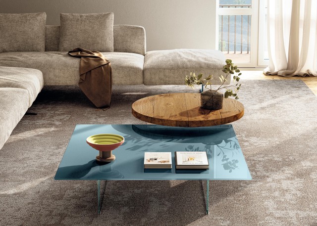 tavolino in vetro azzurro | Tavolino Air | LAGO