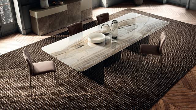 design table in clear xglass marble | Air Soft Table | LAGO