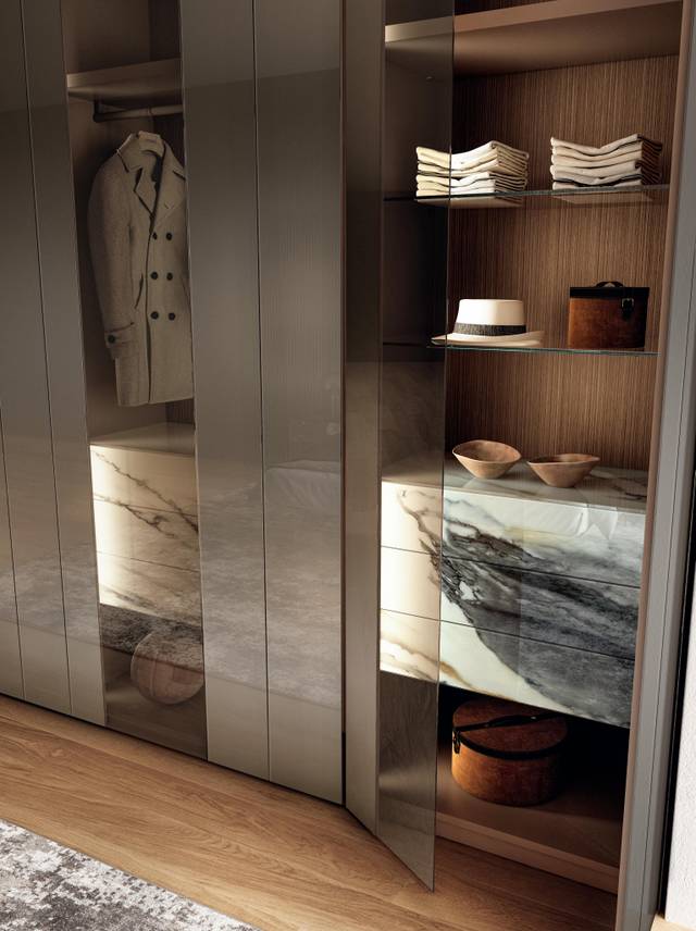 détail intérieur armoire en verre | Armoire N.O.W. | LAGO