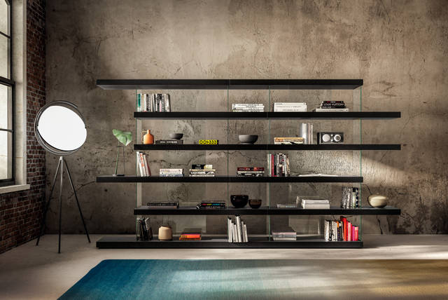 black double-sided bookcase | Air Shelving | LAGO