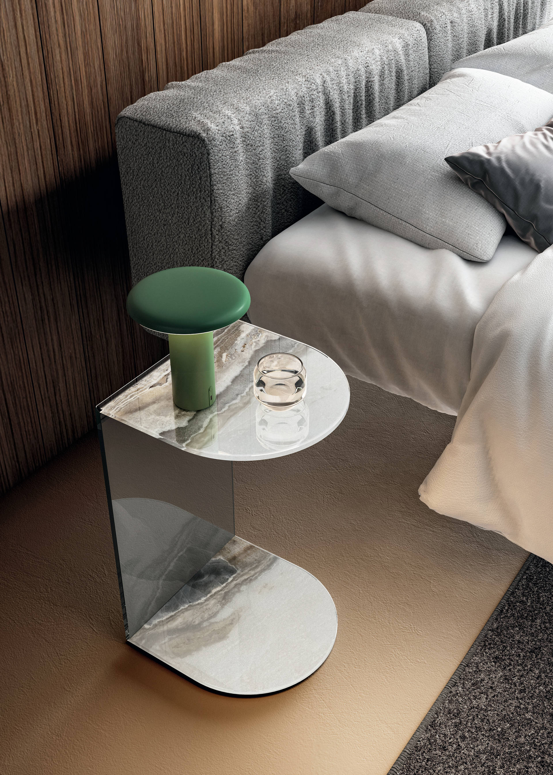 table de chevet en verre pour chambre | Table de Chevet Tell | LAGO