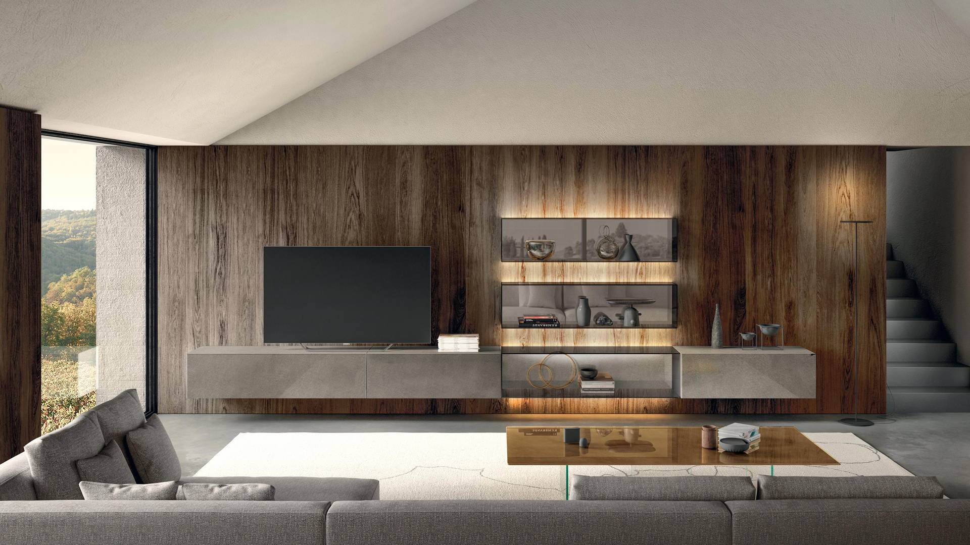 mobili soggiorno moderno di design | Parete Attrezzata 36e8 | LAGO