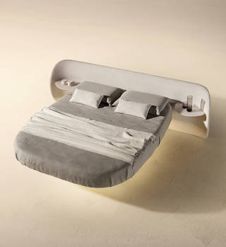 Lit en forme avec pieds en verre| Lit Air Roundy | LAGO Lit en forme avec pieds en verre| Lit Air Roundy | LAGO