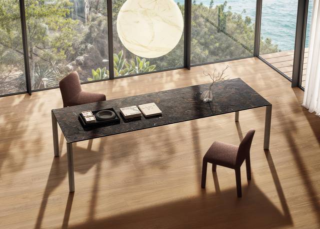 rectangular table with chairs | Correr Slim Table | LAGO