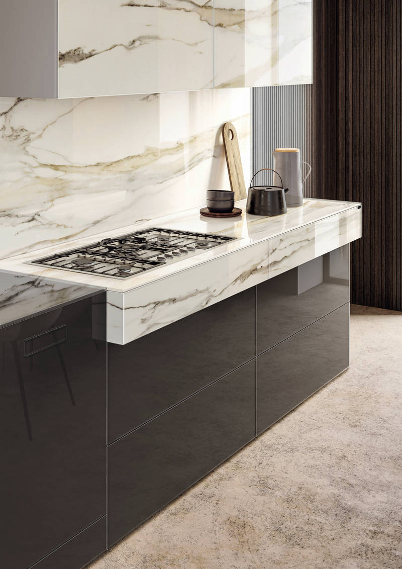light marble kitchen top | 36e8 Marble XGlass Kitchen | LAGO