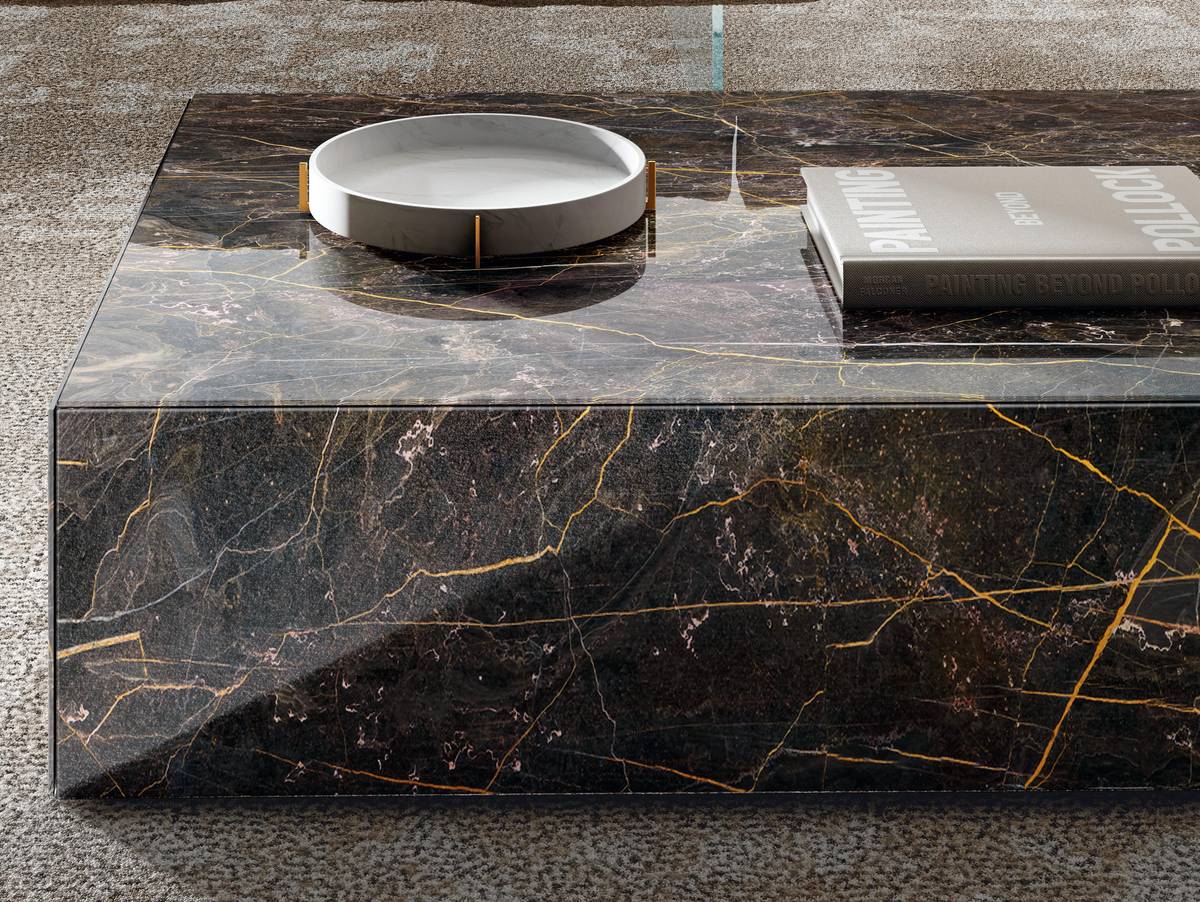 floor-standing glass coffee table for living room | Materia Coffee Table | LAGO
