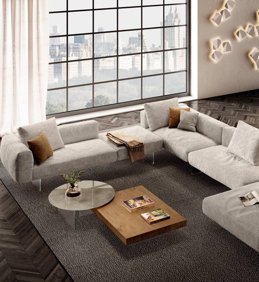 canapé d'angle avec péninsule pour salon moderne | Canapé Air Soft | LAGO