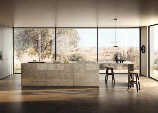 cocina con isla de cristal y despensa | Cocina 36e8 Cut | LAGO