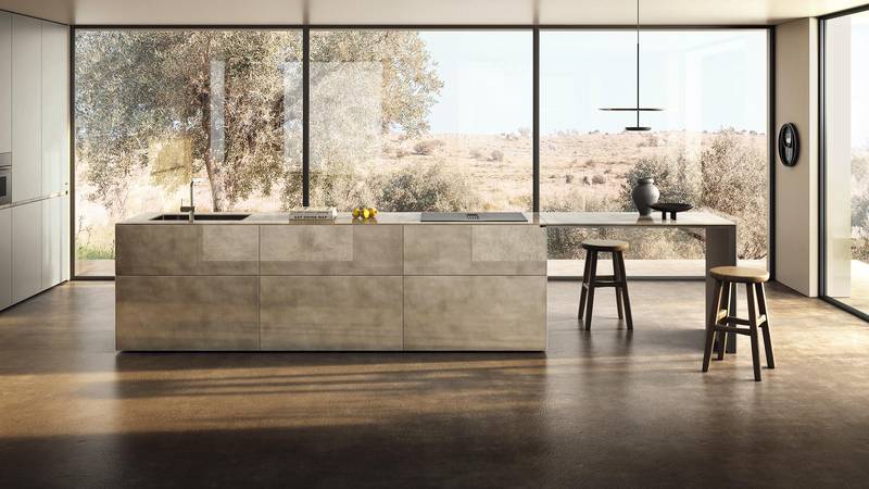 cucina ad isola in vetro con dispensa | Cucina 36e8 Cut | LAGO cucina ad isola in vetro con dispensa | Cucina 36e8 Cut | LAGO