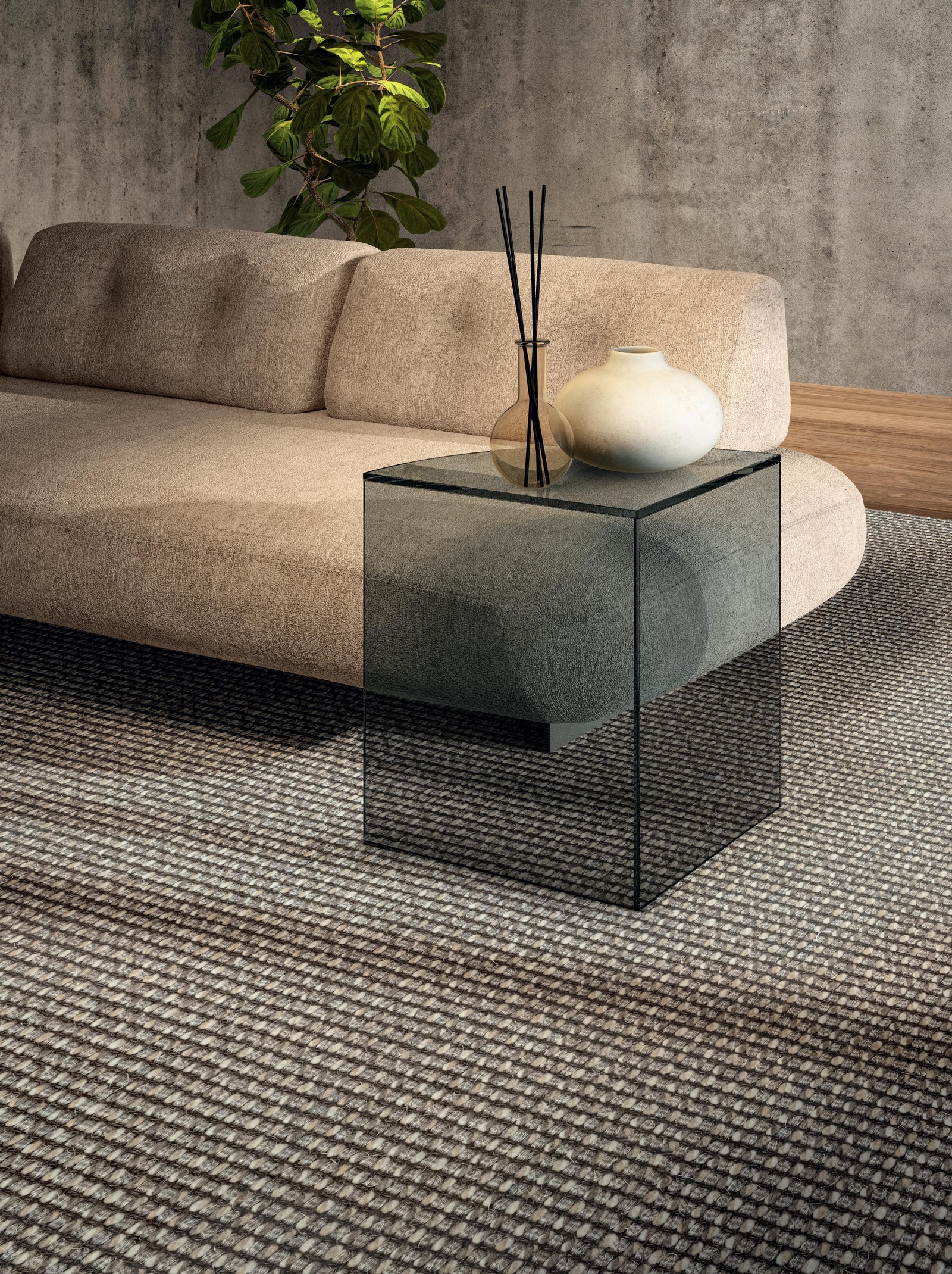 table d'angle en verre | Table Basse Snip | LAGO