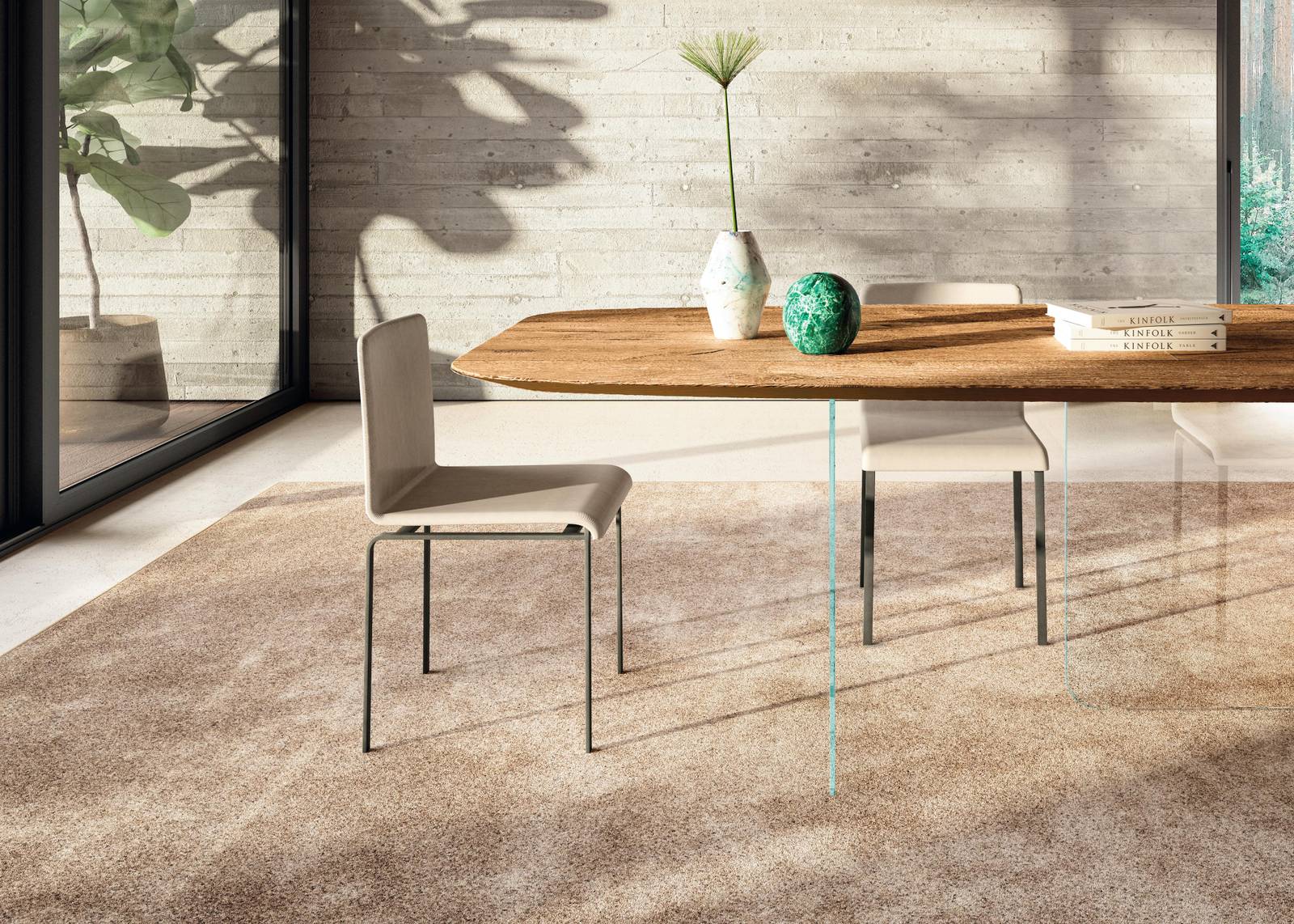 design dining table with wooden top | Air Soft Table | LAGO