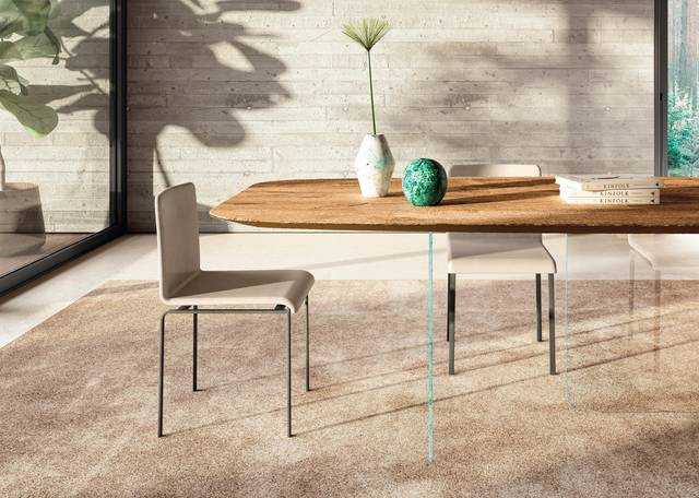 mesa de comedor de diseño con tablero de madera | Mesa Air Soft | LAGO