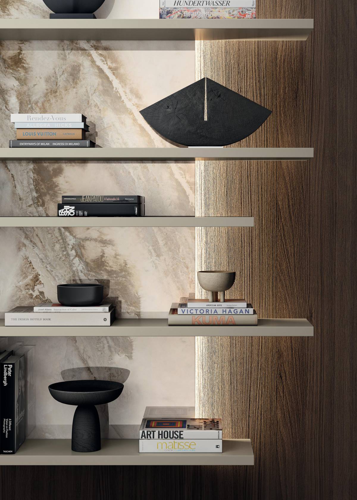 modular wall-mounted bookcase | Pentagram Bookshelf | LAGO