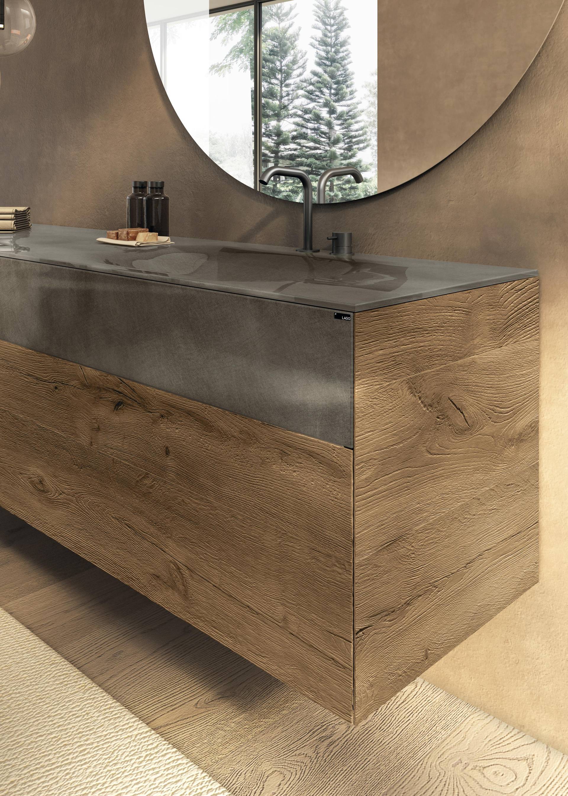 wood and glass basin | 36e8 Basin | LAGO