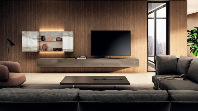 Paroi Aménagée avec meuble TV | Paroi Aménagée Materia | LAGO