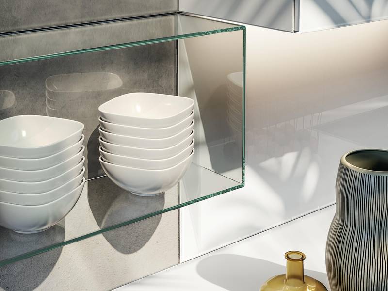 Glass kitchen cabinets | Kitchen 36e8 Glass | LAGO