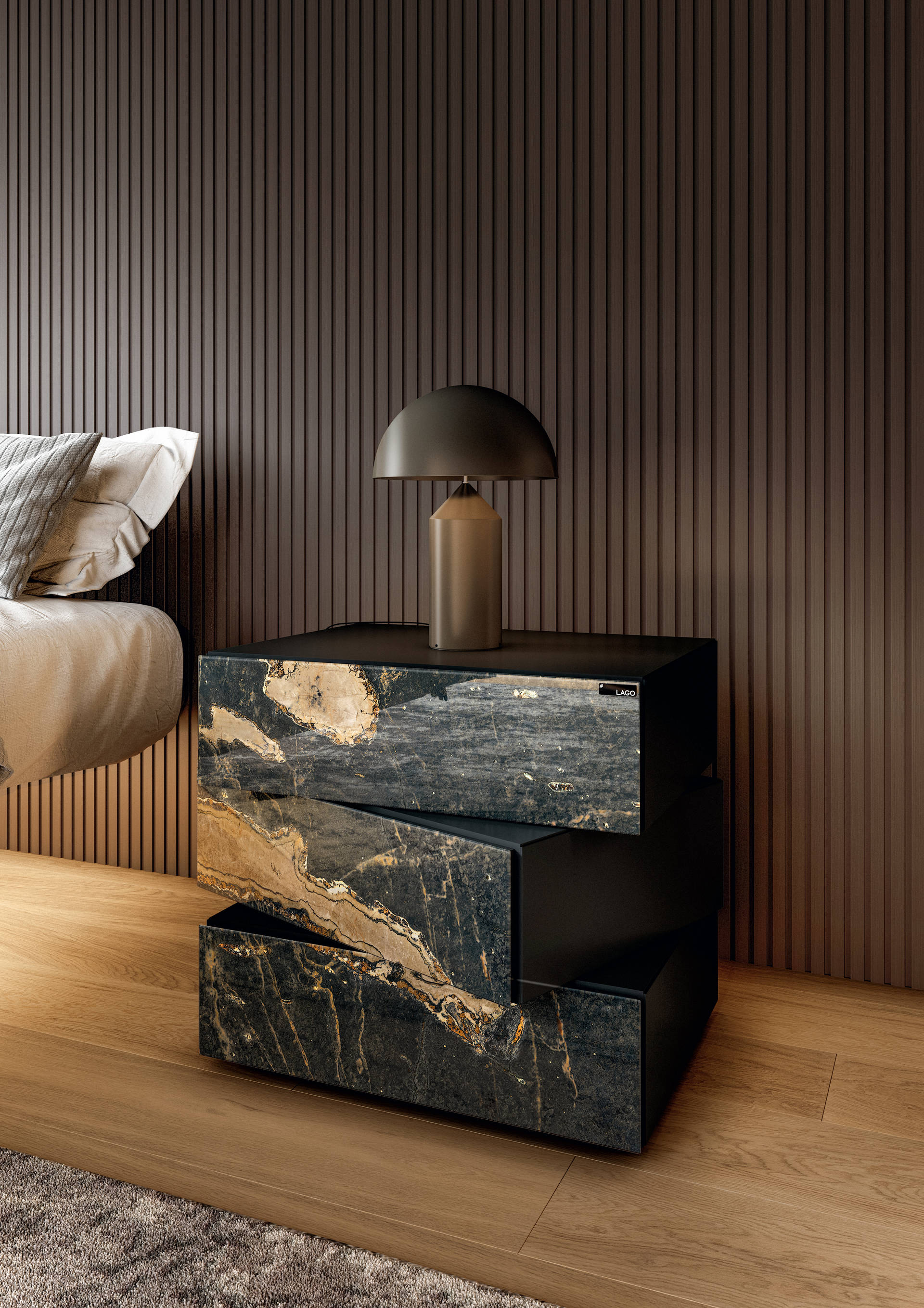 Gold marble deals bedside table