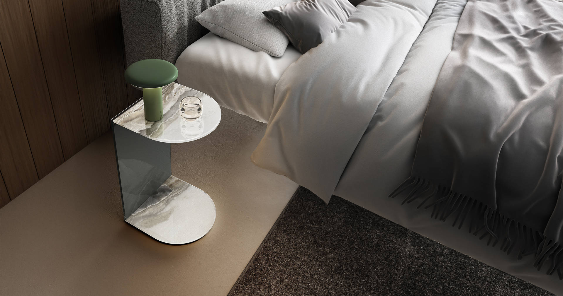 table de chevet élégante en verre pour la chambre | Table de chevet Tell | LAGO table de chevet élégante en verre pour la chambre | Table de chevet Tell | LAGO