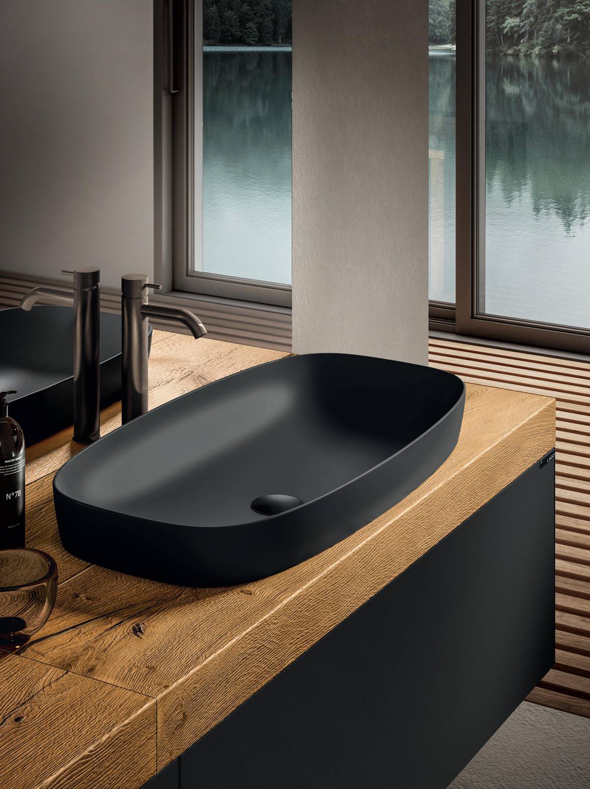 lavabo en céramique noire | Lavabo Kera | LAGO lavabo en céramique noire | Lavabo Kera | LAGO