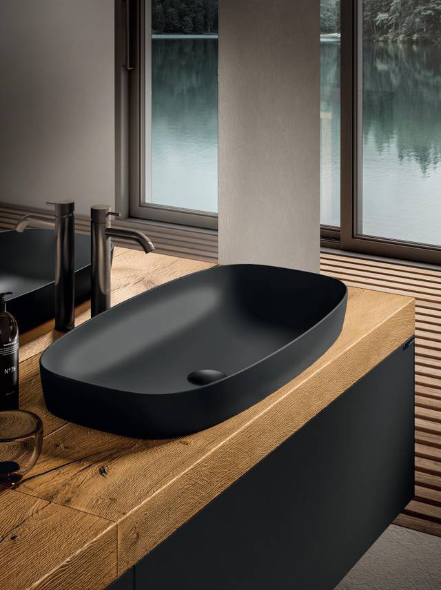 lavabo ceramica negra | Lavabo Kera | LAGO