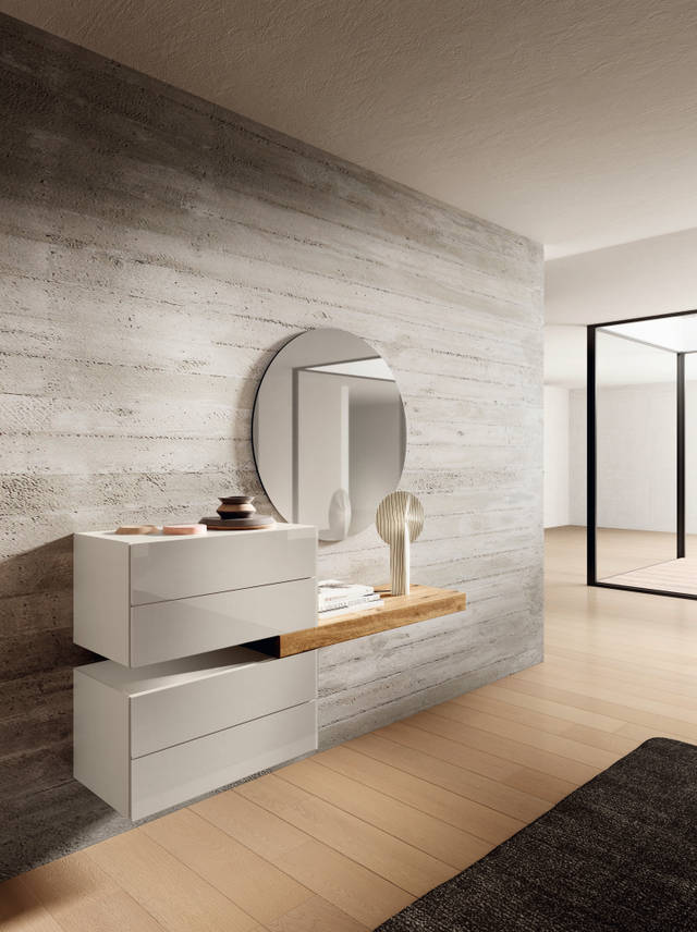 commode murale blanche et bois | Commodes 36e8 | LAGO