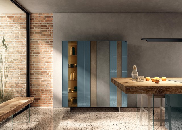 glass sideboard with display cabinet | N.O.W. sideboard | LAGO