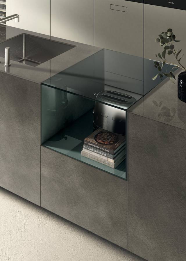 dettaglio vetro cucina marrone | Cucina 36e8 | LAGO dettaglio vetro cucina marrone | Cucina 36e8 | LAGO