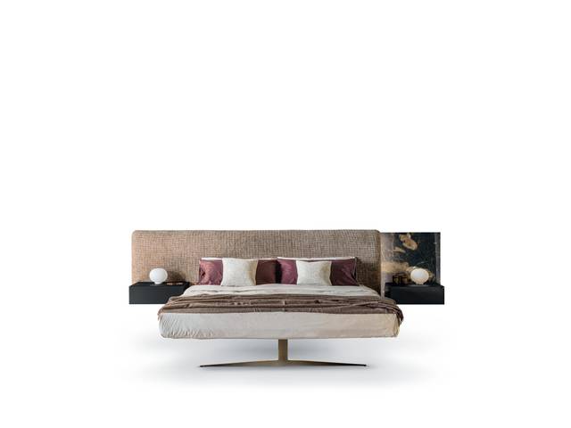 letto sospeso testiera tessuto e vetro | Letto Steel | LAGO letto sospeso testiera tessuto e vetro | Letto Steel | LAGO