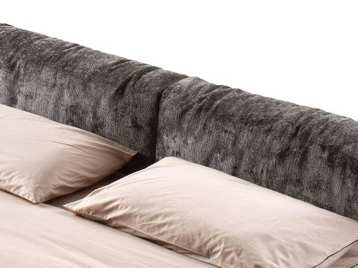 lit confortable avec tête de lit grise et pieds en métal | Lit Steel | LAGO lit confortable avec tête de lit grise et pieds en métal | Lit Steel | LAGO