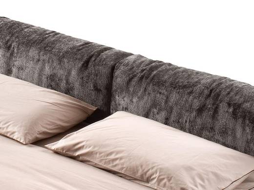 lit confortable avec tête de lit grise et pieds en métal | Lit Steel | LAGO