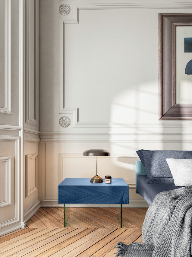 blue wall-mounted bedside table | 36e8 Bedside Table | LAGO