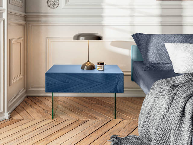 blue wall-mounted bedside table | 36e8 Bedside Table | LAGO
