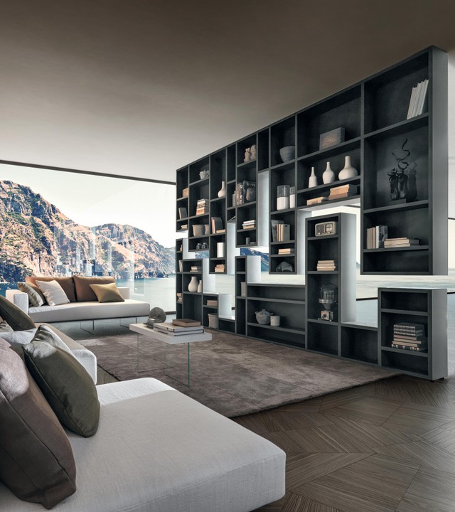 suspended black bookcase | 30mm Weightless Bookshelf | LAGO