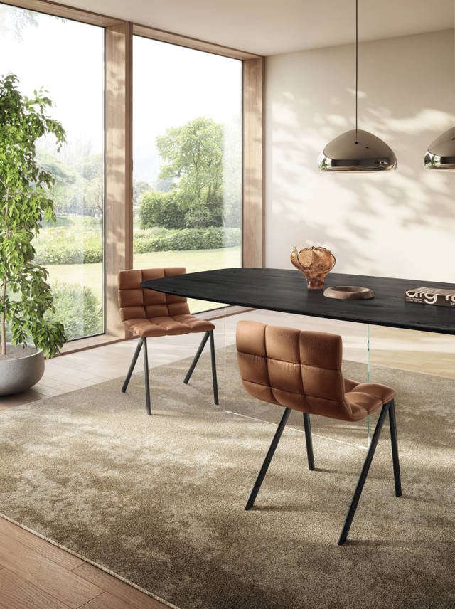 Chaise en cuir orange | Chaise Mezz'aria | LAGO Chaise en cuir orange | Chaise Mezz'aria | LAGO