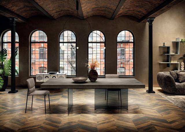 tavolo design con piano in metallo xglass | Tavolo Air | LAGO