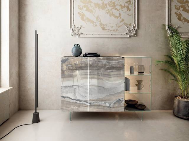 clear and grey glass sideboard | 36e8 Glass Sideboard | LAGO clear and grey glass sideboard | 36e8 Glass Sideboard | LAGO