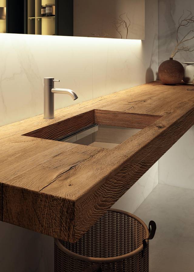 lavabo in legno di rovere | Lavabo Depth | LAGO