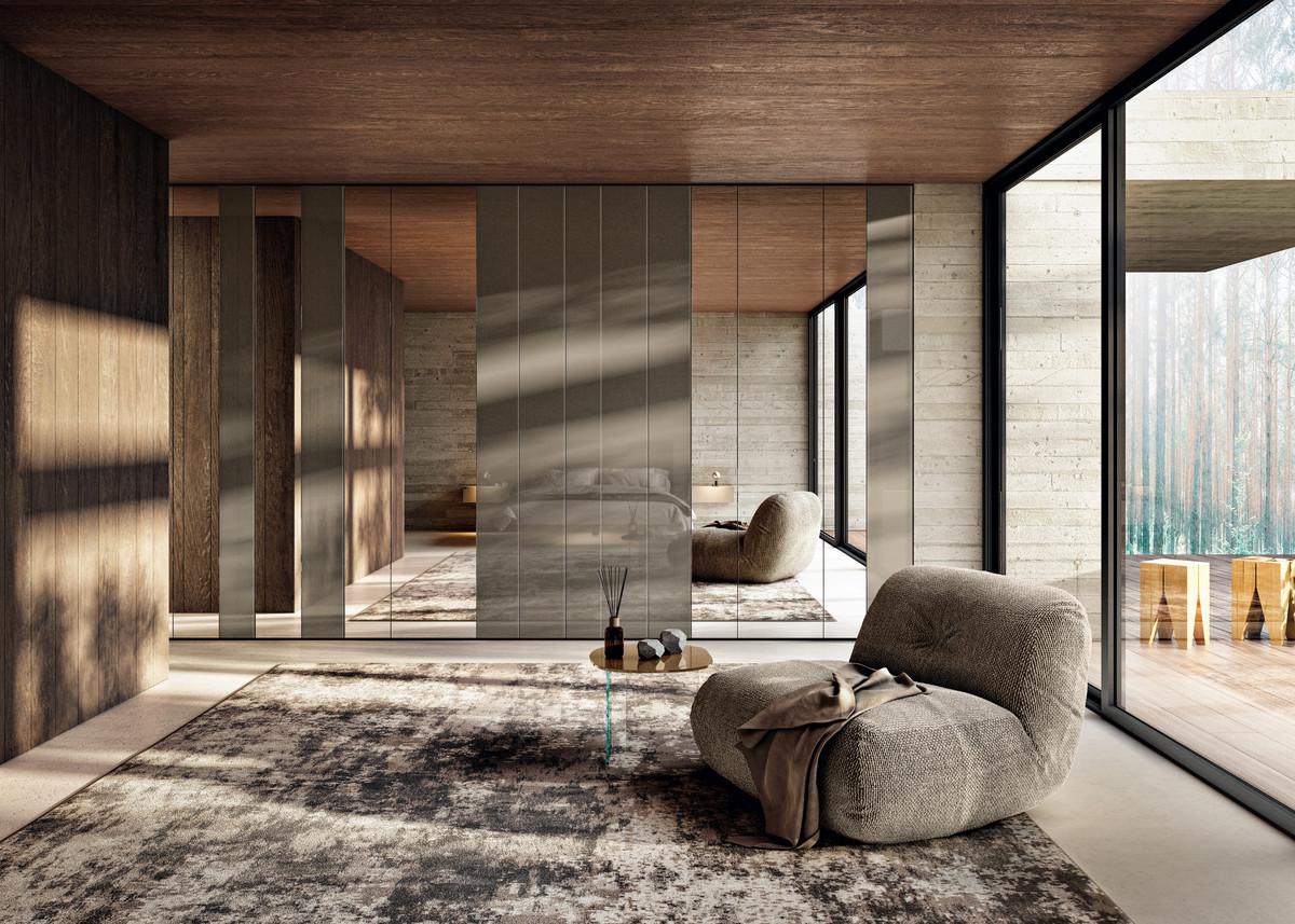 armoire en verre avec portes en miroir | Armoire N.O.W. | LAGO