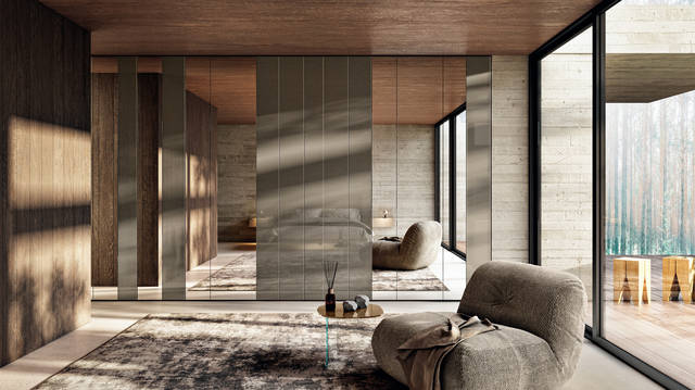 armoire en verre avec portes en miroir | Armoire N.O.W. | LAGO armoire en verre avec portes en miroir | Armoire N.O.W. | LAGO